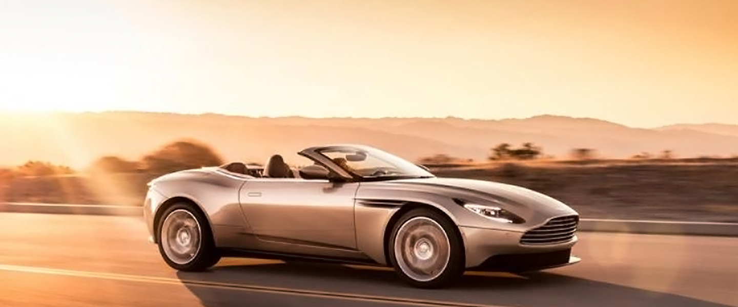 Aston Martin Volante in the sunset
