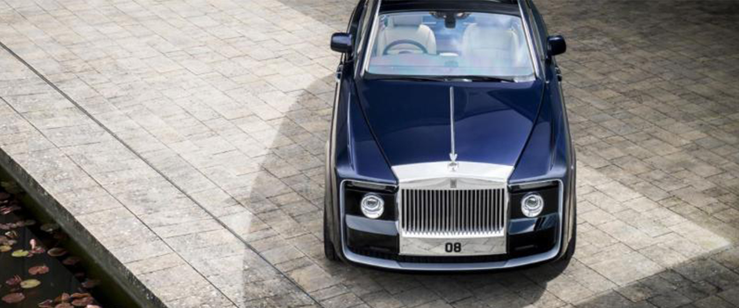 Aerial shot of a rolls royce